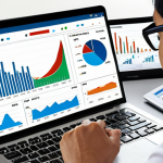 **

Malaysian investors analyzing company financial reports, looking at dividend yields and growth trends. Charts and graphs depicting consistent dividend payouts over several years. Focus on the concept of passive income.

**